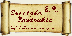 Bosiljka Mandžukić vizit kartica